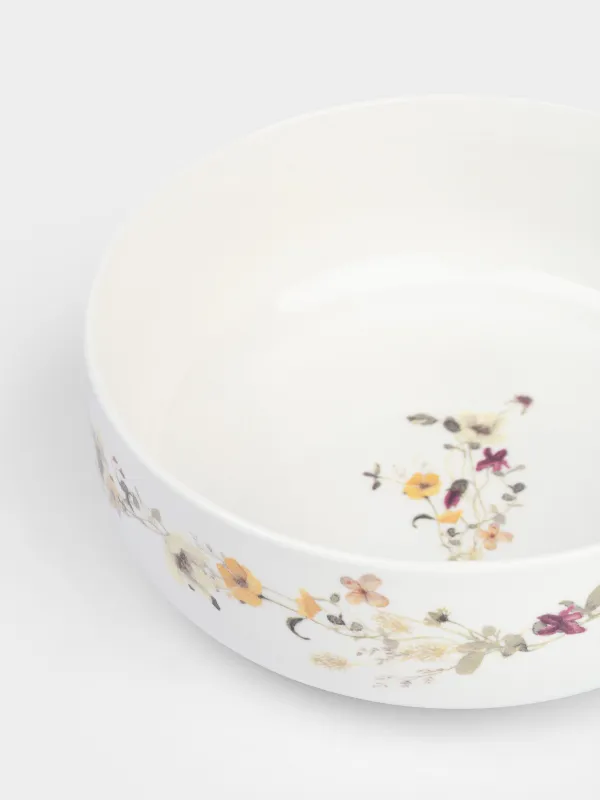 Салат ыдысы, 16х6 см, 700 мл, фарфор N, ақ, Сары гүлдер, Floweri, image-2