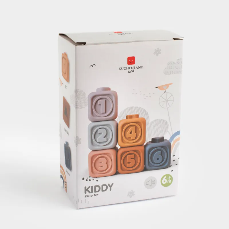 Игрушка-сортер, 6х6 см, 6 пр, развивающая, ПВХ, цветная, Кубики, Kiddy, image-5