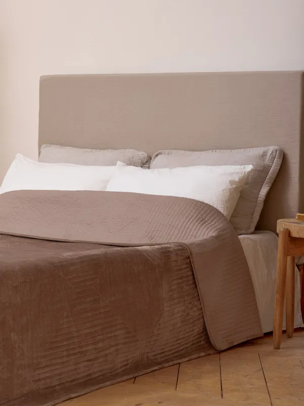 Көрпе, 220х240 см, көрпе, барқыт / микрофибра, қоңыр, Гауһар, Stitch velvet, image-5