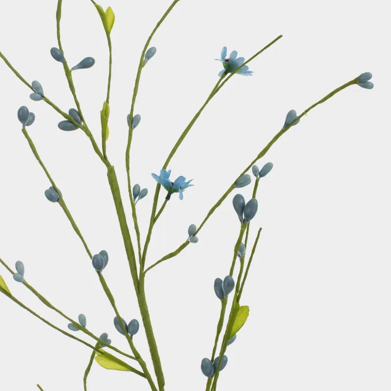 Ветка декоративная, 70 см, Голубые цветы, Easter decor, image-2
