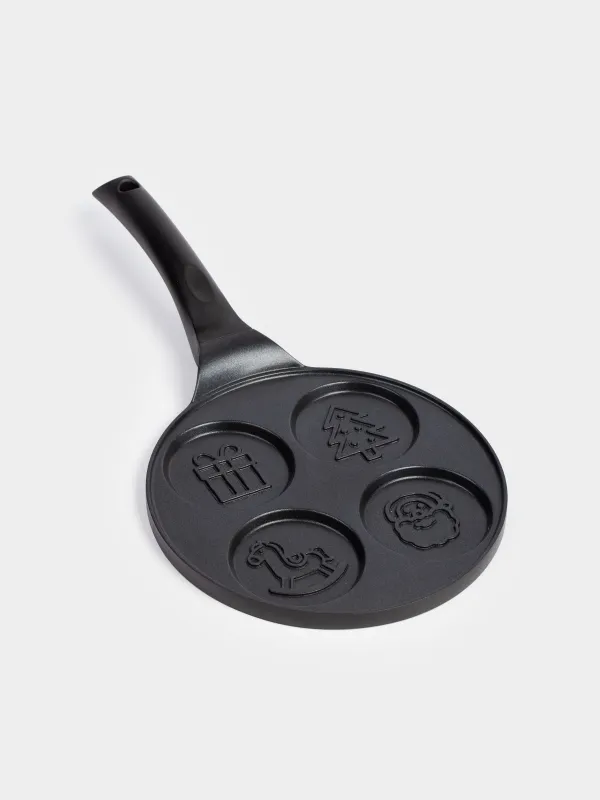 Жұмыртқа мен құймаққа арналған таба, 21 см, 4 бөлім, жабыны бар, алюминий, сүт түстес, Жаңа жылдық атрибуттар, Action, image-1