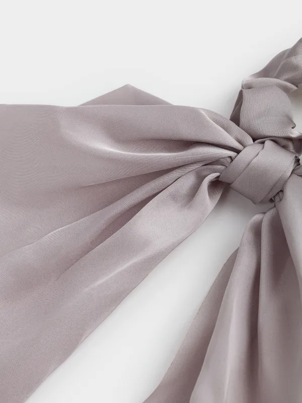 Шашқа арналған резеңке, 25 см, бауы бар, сәтен, сұр, Silk, image-2