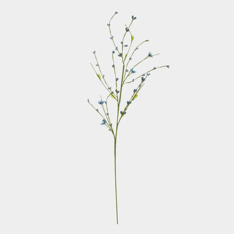 Ветка декоративная, 70 см, пластик/металл, Голубые цветы, Easter decor, image-0