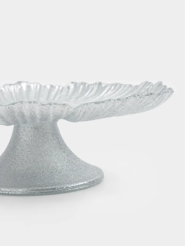 Аяқты ыдыс, 21х8 см, шыны Р, күміс түстес, Verge, image-1