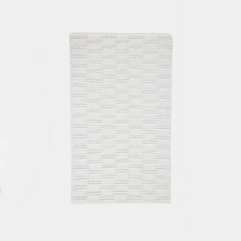 Кілемше, 70x120 см, мақта/полиэстер, ақ, Textured