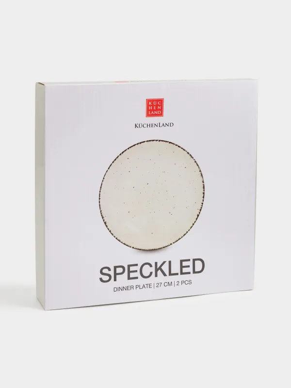 Түскі асқа арналған тәрелке, 27 см, 2 дана, керамика, сарғыш, секпіл, Speckled, image-5