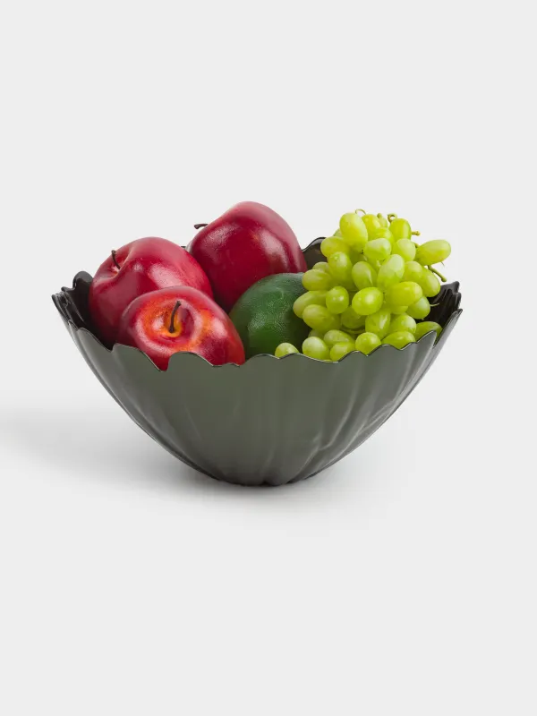 Ваза для фруктов, 25х12 см, стекло, зеленая, Verge, image-5