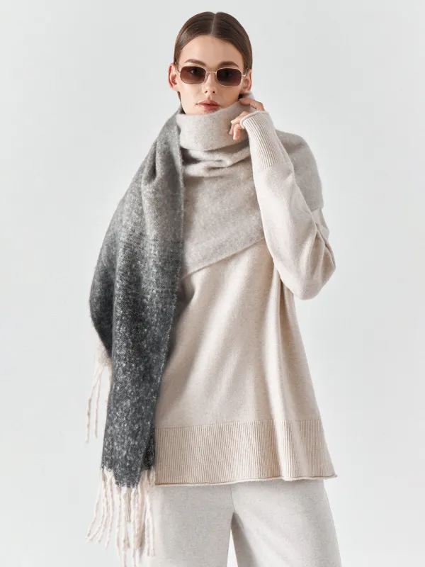 Шарф женский, 180x50 см, полиэстер, серо-бежевый, Loop, image-5
