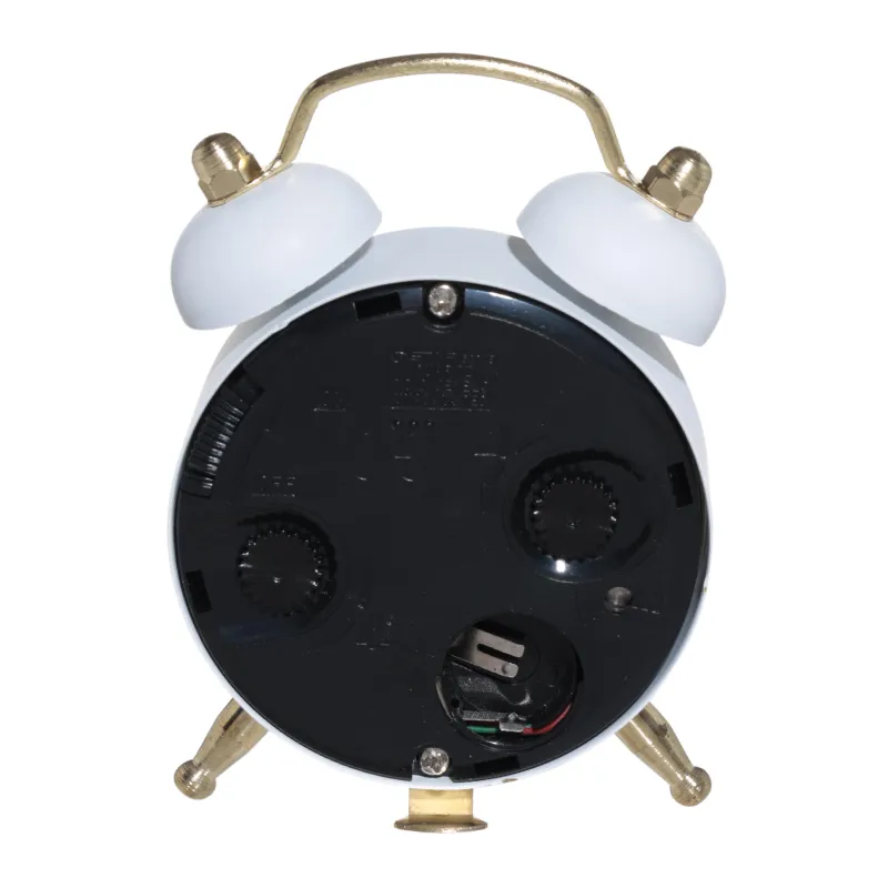 Қоңыраулы сағат, 8 см, аяқтары бар, металл/шыны, дөңгелек, ақ-алтын түстес, Ретро, Dial, image-2