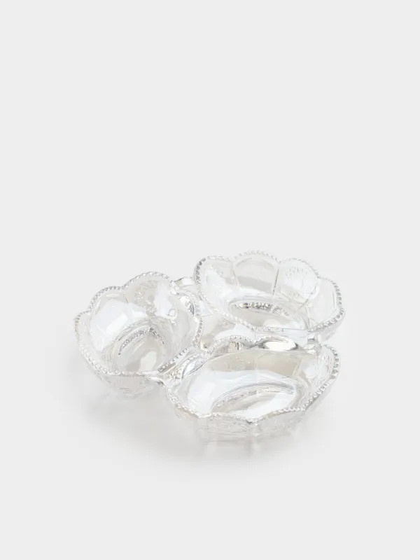 Менажница, 20 см, 3 отд, стекло Р, перламутр, Солнечные узоры, Sabal, image-1