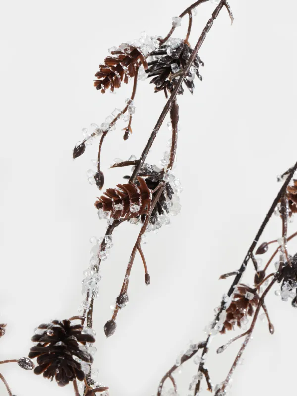Ветка декоративная, 60 cм, Ледяная ветка с шишками, Conifer delice, image-2