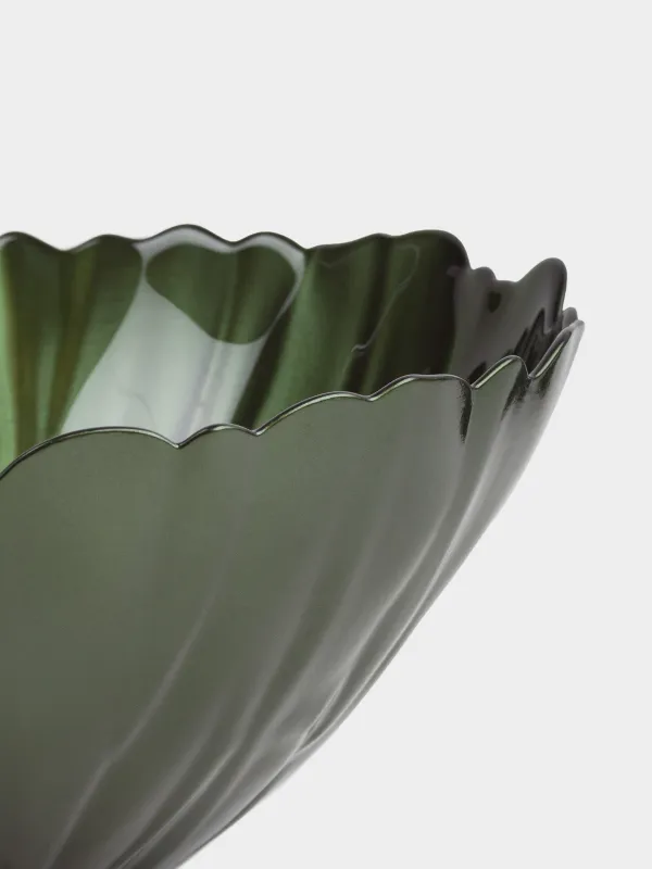Ваза для фруктов, 30х14 см, стекло, зеленая, Verge, image-3