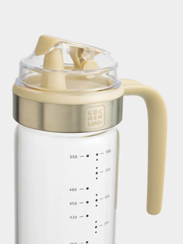 Емкость для масла или уксуса, 550 мл, с ручкой, стекло/пластик, молочная, Milk kitchen, image-3