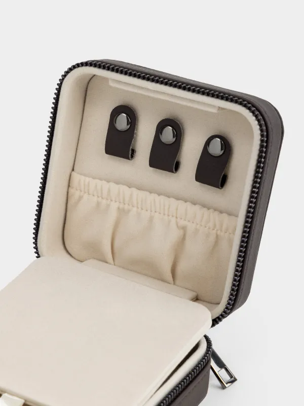 Зергерлік қорап, 12х12 см, айнасы бар, жасанды былғары/МДФ, қоңыр, Premiere small, image-5