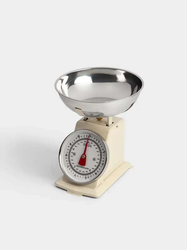 Весы кухонные, 21х22 см, механические, с миской, пластик/сталь, молочные, Vintage kitchen, image-2