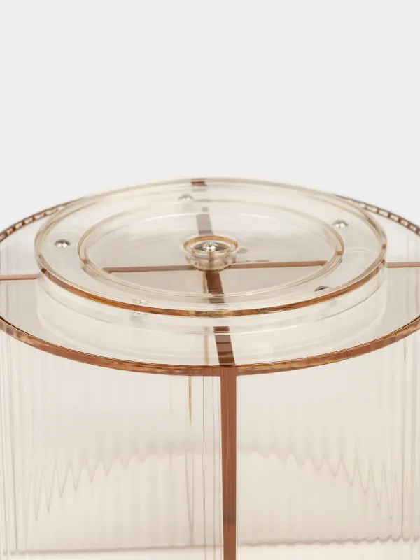 Косметикаға арналған органайзер, 15х10 см, 4 бөлім, айналмалы, пластик, кәріптас, Ribby color, image-4