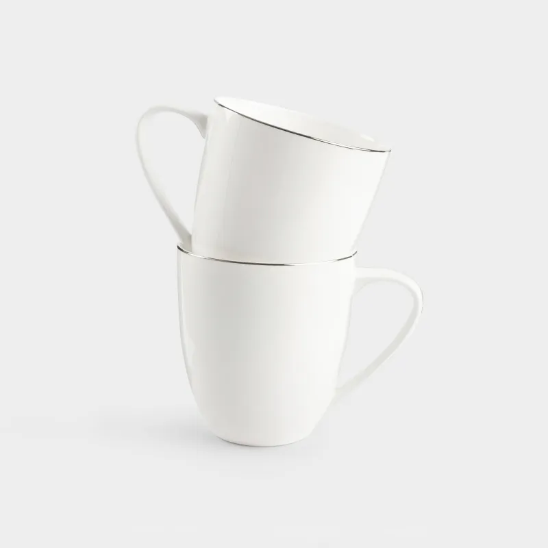 Шыныаяқ, 450 мл, 2 дана, фарфор F, ақ, Ideal silver