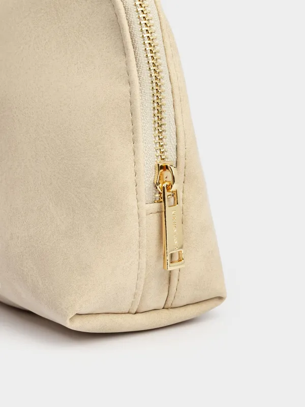 Косметикалық сөмке, 22х17 см, полиуретан, сарғылт-қоңыр, Krast, image-3