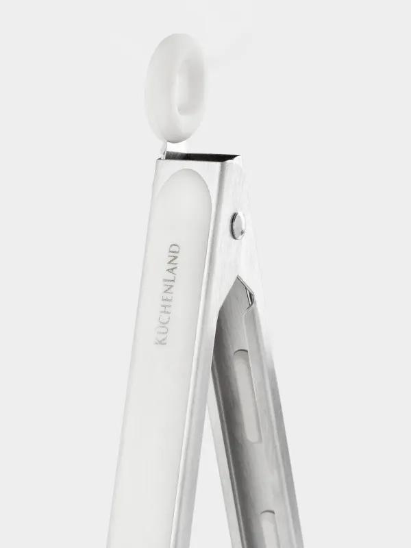 Щипцы кухонные, 27 см, силикон/сталь, молочные, Assist, image-6