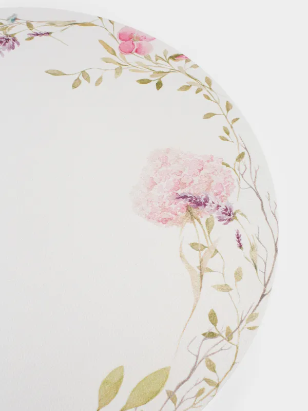 Аспаптарға арналған майлық, 38 см, ПВХ, дөңгелек, сүт түстес, Көктемгі гүлдер, Rock print, image-3