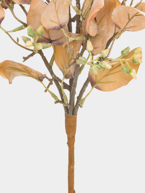 Ветка декоративная, 55 см, полиэстер/пластик, Листья с шишками, Autumn fusion, image-4