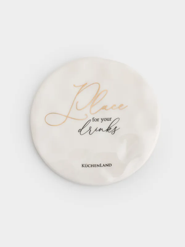 Саптыаяқ тұғыры, 10 см, керамика, дөңгелек, сүт түстес, Мыжылған әсер, Crumple kitchen, image-3