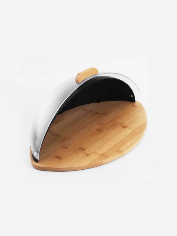 Нан қорабы, 44х28х15 см, бамбук / пластик, сопақ, қара, Black style, image-5