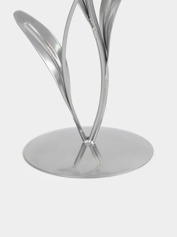 Подсвечник, 26 см, для чайной свечи, стекло/металл, серебристый, Цветок, Fantastic flowers, image-4