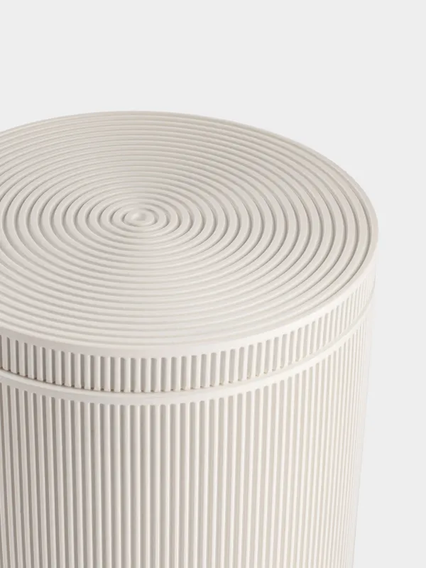 Жуынатын бөлмеге арналған қорап, 10 см, полирезин, сүт түстес, White stripes, image-1