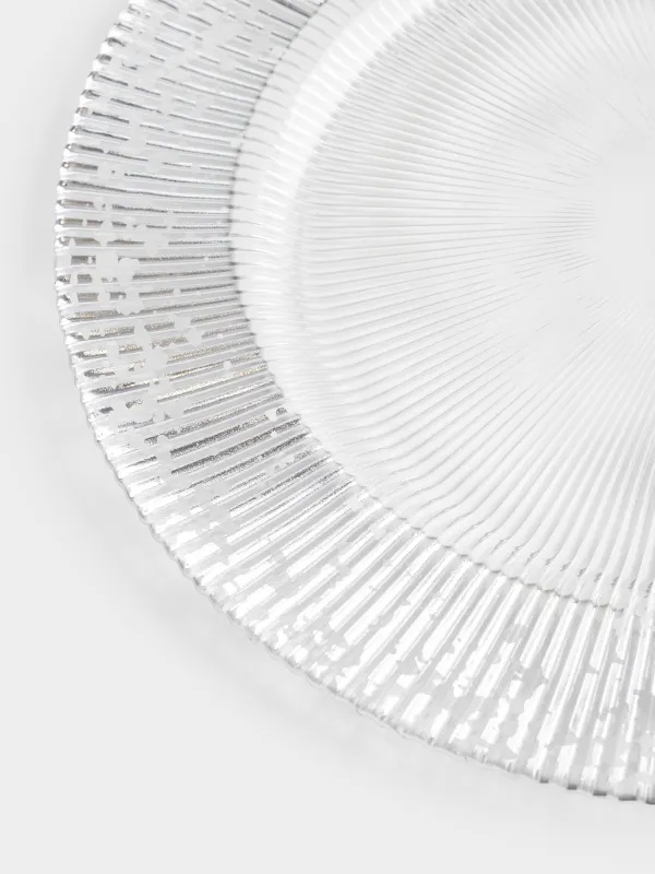 Тарелка подстановочная, 33 см, стекло Р, с серебристыми блестками, Ribby, image-3