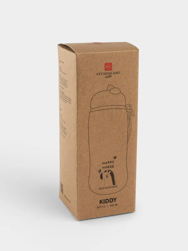 Ішуге арналған бөтелке, балаларға арналған, 450 мл, бауы бар, силикон/пластик, көгілдір, Жылқы, Kiddy, image-7