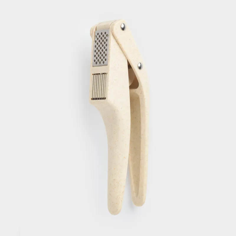 Пресс для чеснока, 19 см, 2 в 1, пластик/сталь, бежевый, в крапинку, Soft speckled