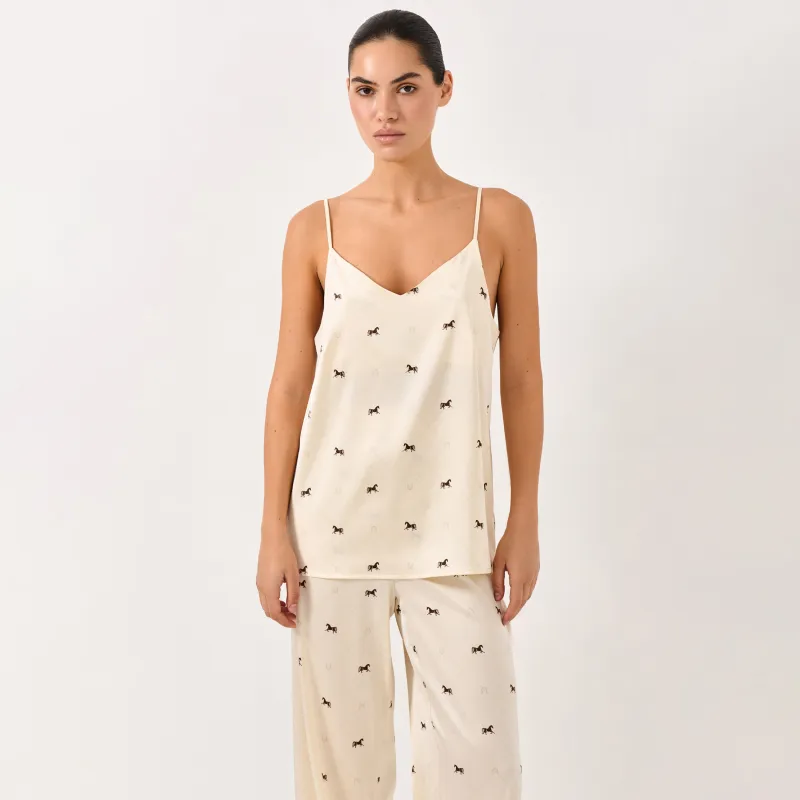 Әйелдерге арналған топ, үйге арналған, өлшемі L, белдіктері бар, полиэстер/эластан, сүт түстес, Жылқы, Luanne