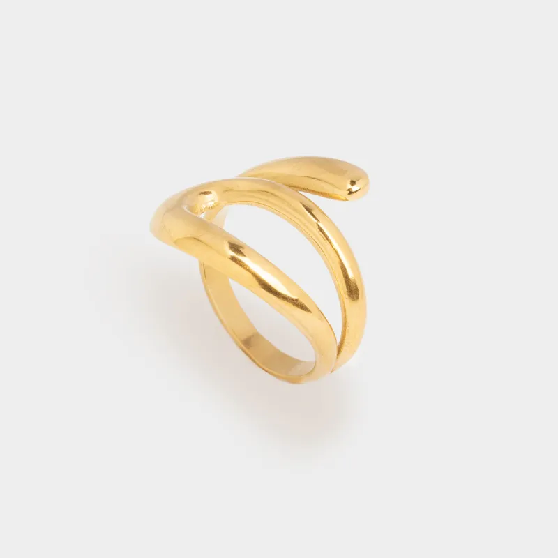 Сақина, 2 см, бірыңғай өлшем, металл, алтын, Jewelry