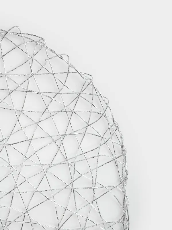 Салфетка под приборы, 38 см, ПЭТ, круглая, серебристая, Паутинка, Azhur Grid, image-1