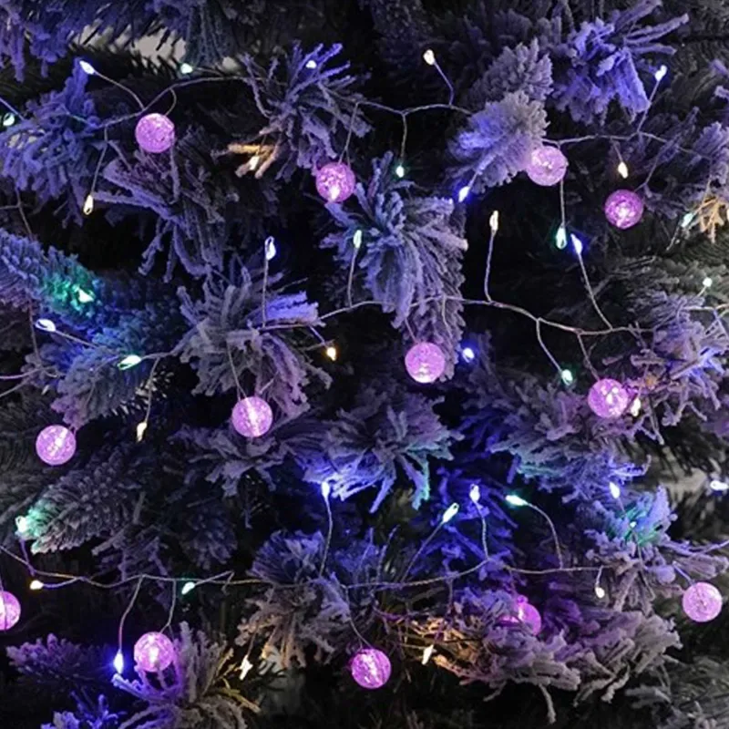 Гирлянда декоративная, 1,5 м, с подсветкой, 80 ламп, акрил/пластик, цветная, Шары, Christmas, image-3