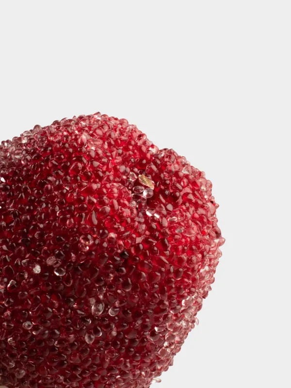 Игрушка елочная, 12 см, пенопласт/пластик, красная, Яблоко с бусинами, Fruits, image-2