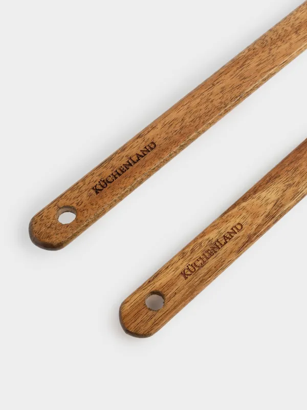 Лопатка-шпатель, 2 шт, силикон/дерево, молочная, Тыква и листья, Forest symphony, image-4