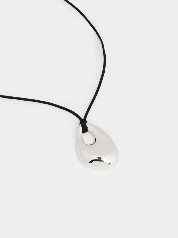 Шынжыр-бау, 1,6 м, аспасы бар, металл/нейлон, күміс, Jewelry, image-1