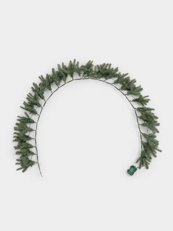 Сәндік бұтақ-гирлянд, 1,8 м, жарықтандырылған, пластик, Қар басқан шырша, Snowy decor, image-0