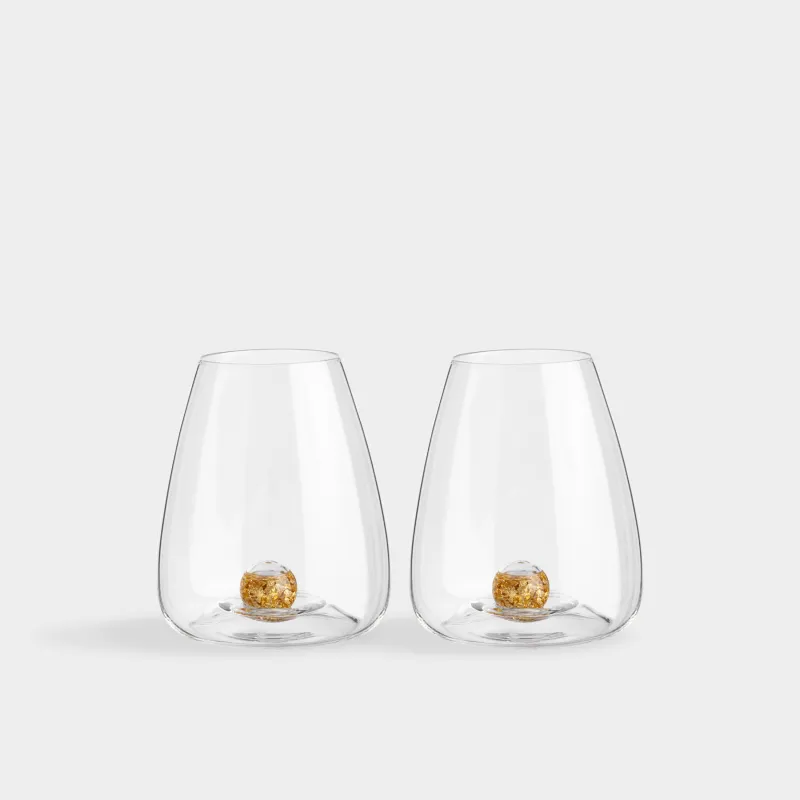 Стакан, 11 см, 460 мл, 2 шт, кристальное стекло, Янтарный шар, Sorento globular