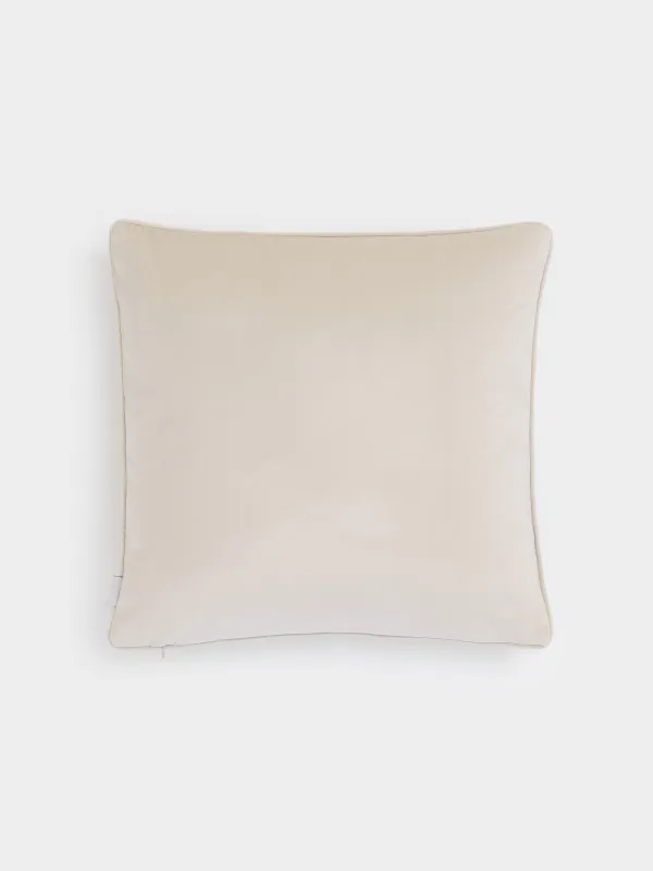 Сәндік жастық, 45х45 см, барқыт, сүтті қара, Жылқылар, Velvet, image-1