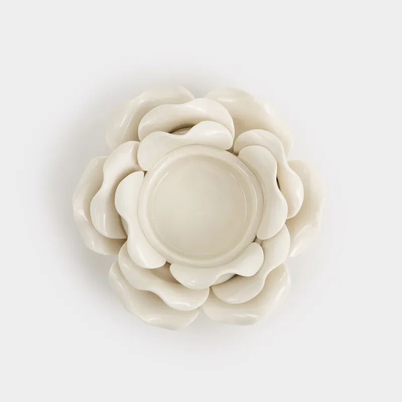 Подсвечник, 9 см, для чайной свечи, фарфор P, молочный, Роза, Rose, image-1