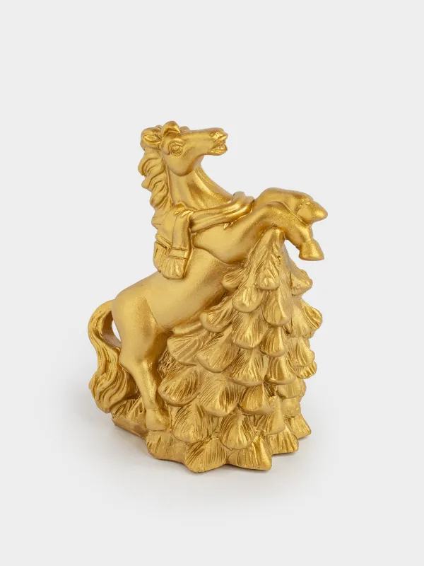 Копилка, 10 см, полирезин, золотистая, Конь, Horse gold, image-2