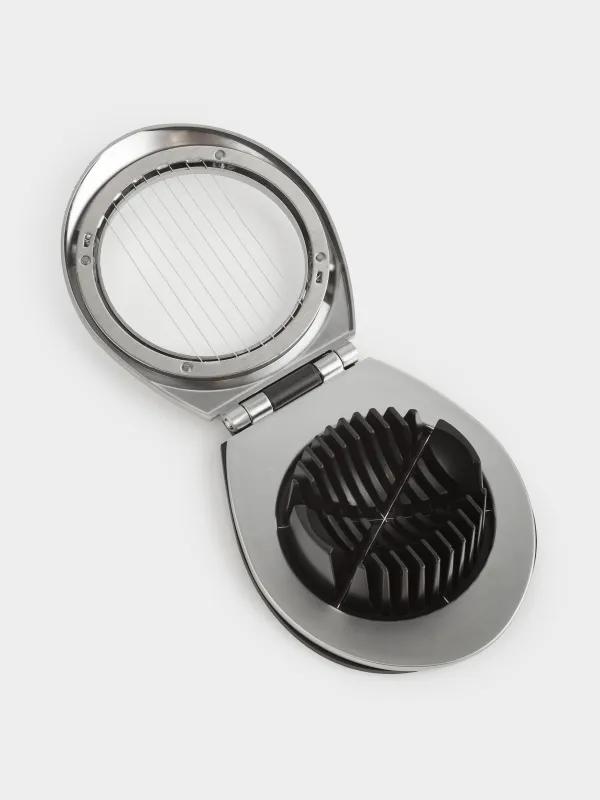 Жұмыртқа кескіш, 11 см, 2-і 1-де, металл/пластик, күміс-қара, Start, image-6