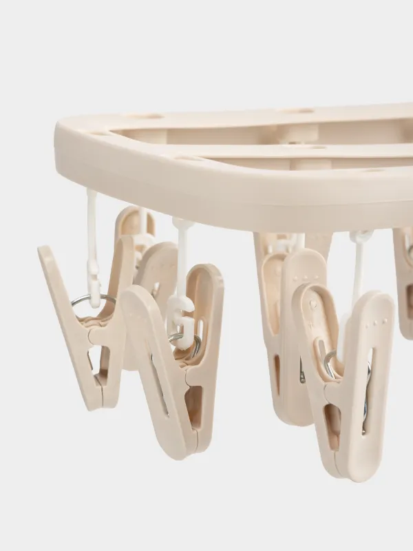 Сушилка для носков и нижнего белья, 18 прищепок, подвесная, пластик, бежевая, Compact, image-3