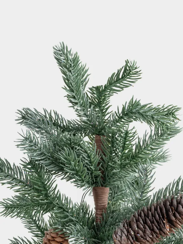 Ель искусственная, 45 см, в мешковине, пластик, Ель с шишками, Conifer decor, image-2
