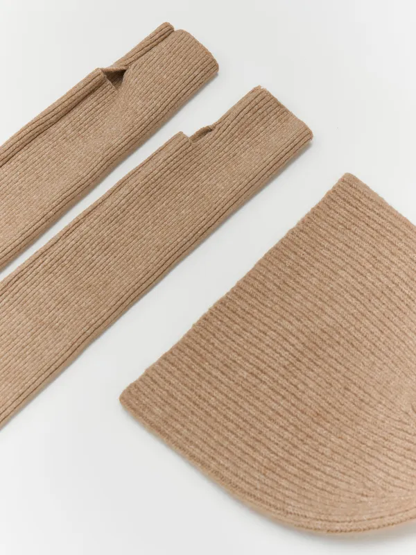 Әйелдер қолғаптары, ұзартылған, бірыңғай өлшем, полиэстер/акрил, құм, Knitting, image-2