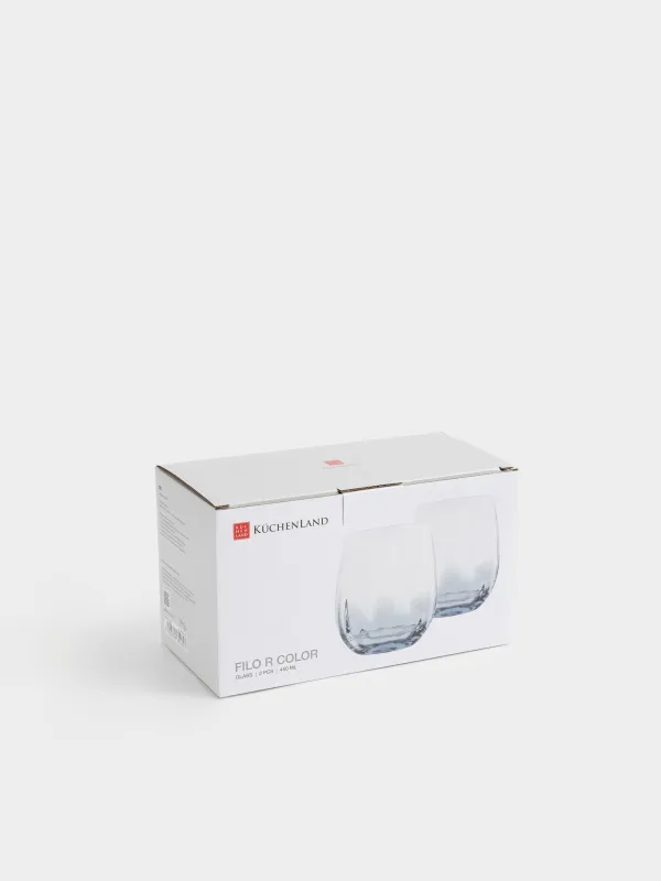 Стакан, 10 см, 450 мл, 2 шт, стекло, голубой, Filo R color, image-5