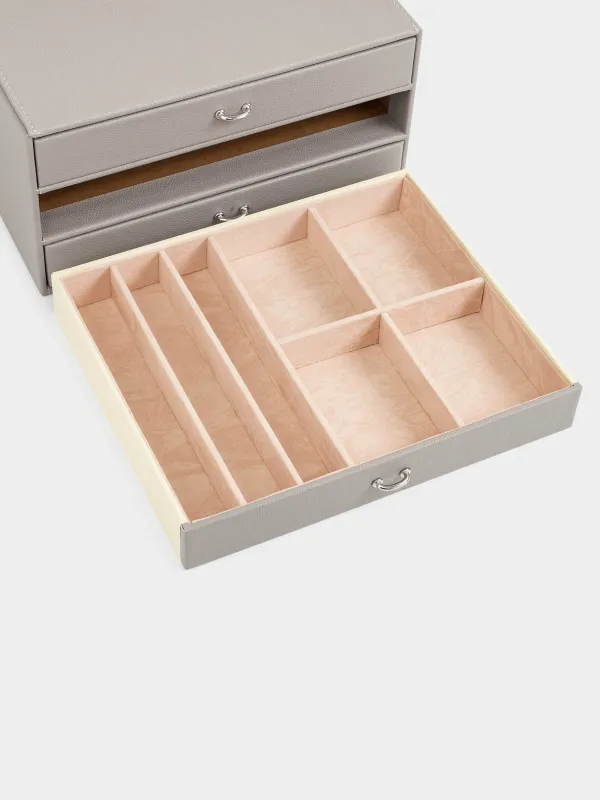 Шкатулка для украшений, 24х19 см, искусственная кожа/МДФ, серая, Premiere, image-4